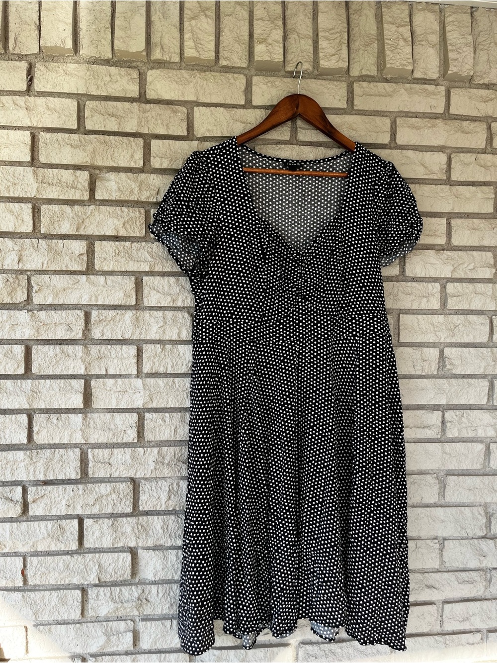 Torrid  Black White Polkadot Sweetheart Neckline Aline Dress Size 1X